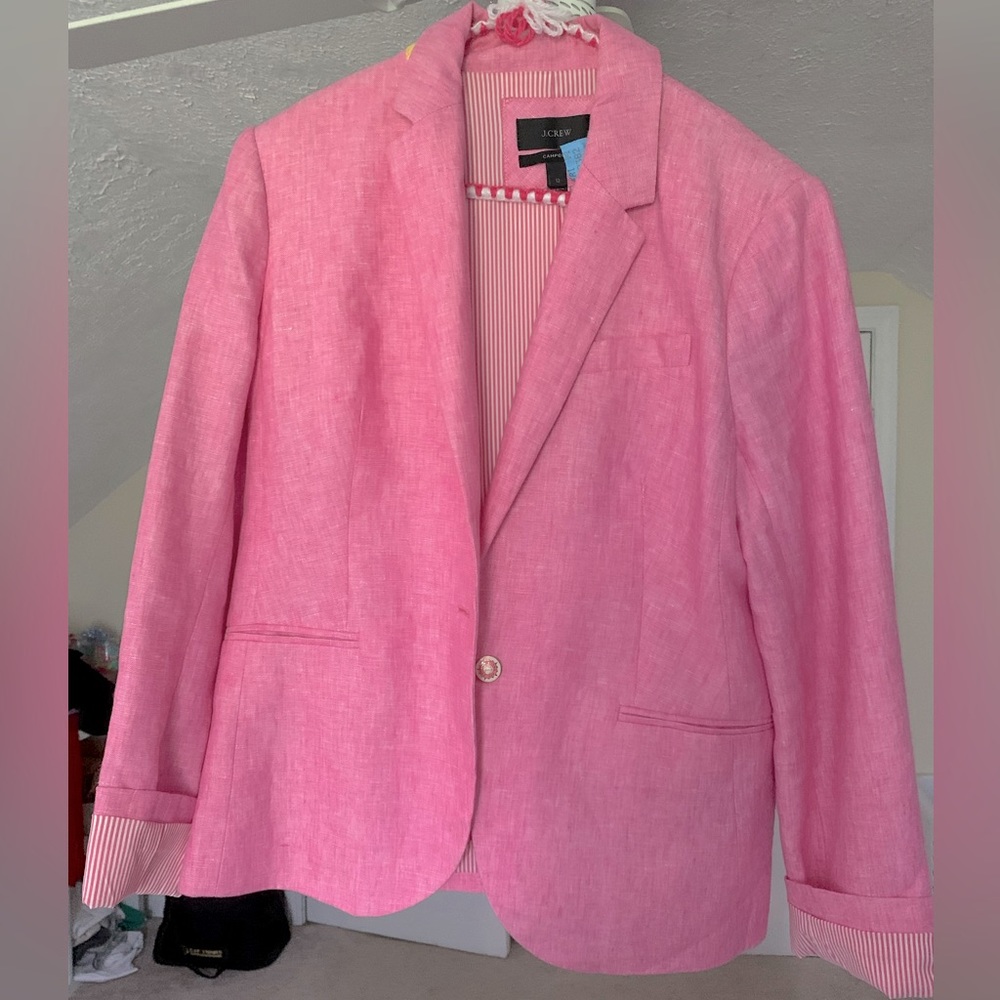 J. Crew pink summer jacket size 12